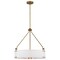 Nuvo Halter 4-Light Pendant, E26 60W -Natural Brass, White Fabric Shade 60/7691 - alternate 1